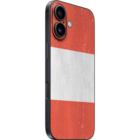 Distressed Austria Flag iPhone 16 Plus Skin